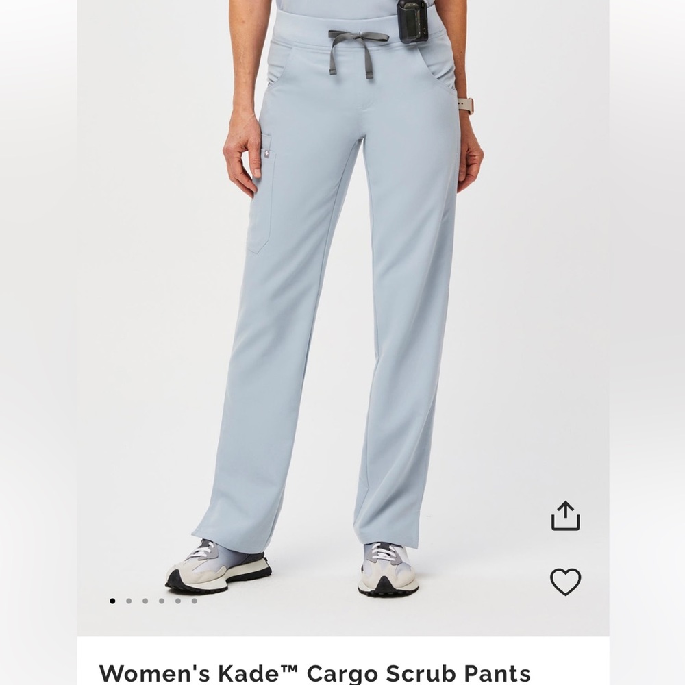 FIGS womens kade cargo scrub pants dusty blue